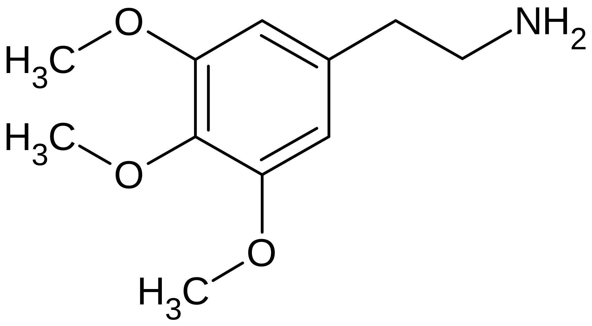 Chemical structure of methylated aromatic compound with three methyl groups attached to a phenyl ring.