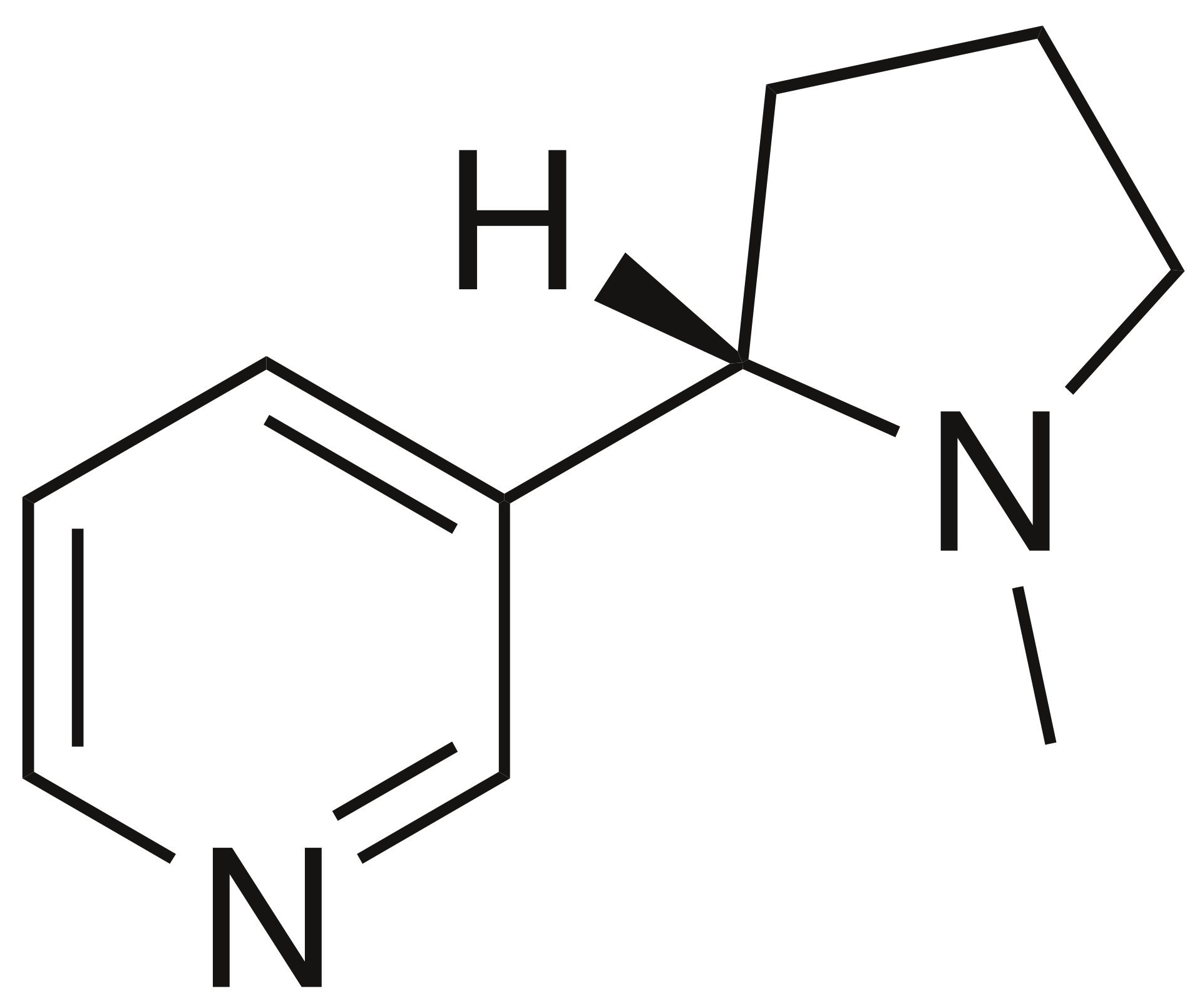 Chemical structure diagram of a molecule with two nitrogen-containing rings and attached groups.