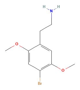 Two-dimensional chemical structure of 2C-B