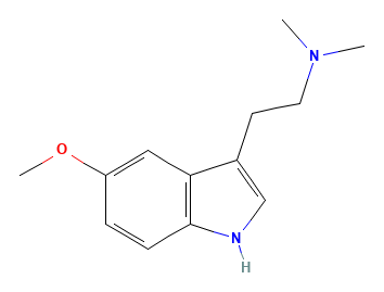 Two-dimensional chemical structure of 5-MeO-DMT