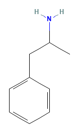 Two-dimensional chemical structure of Amphetamine
