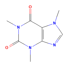 Two-dimensional chemical structure of Caffeine