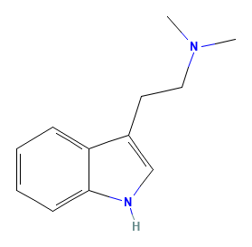 Two-dimensional chemical structure of N,N-Dimethyltryptamine
