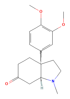 Two-dimensional chemical structure of Mesembrine