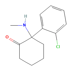 Two-dimensional chemical structure of Ketamine