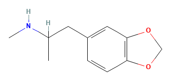 Two-dimensional chemical structure of MDMA