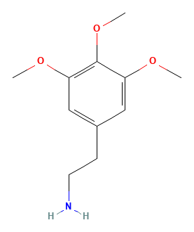 Two-dimensional chemical structure of Mescaline